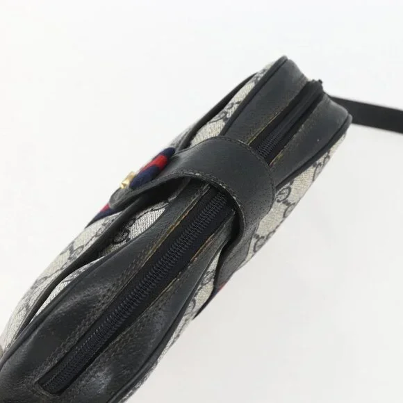 GUCCI GG Supreme Sherry Line Shoulder Bag PVC Navy Gold 89 02 055 Auth am9980 - Picture 7 of 15